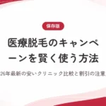 医療脱毛のキャンペーンを賢く使う方法！2026年最新の安いクリニック比較と割引の注意点